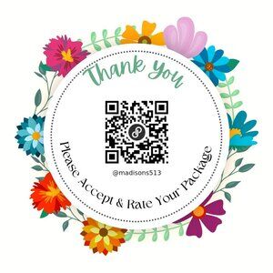 STICKERS 36 Custom Thank You QR Code Sticker